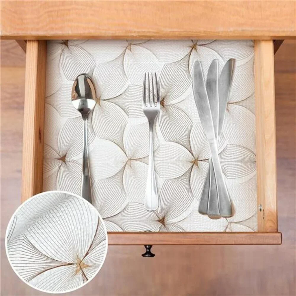 Flower Shelf Liner 12x10ft Non Slip Waterproof Cabinet Drawer Liner Easy to Clea